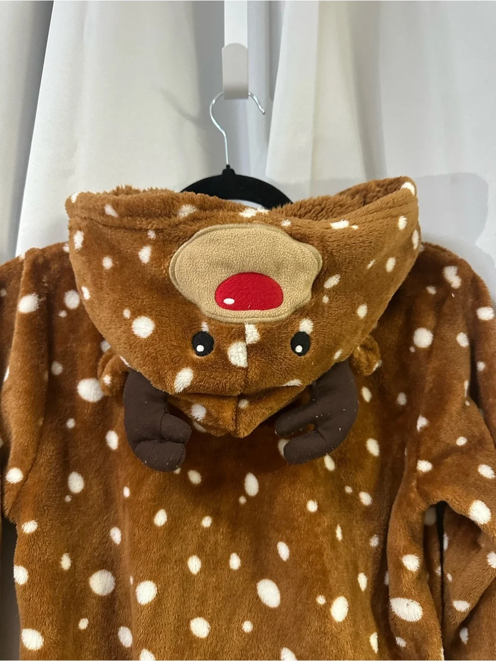 Gymboree Brown and Cream Deer Polka Dot Fleece One-Piece